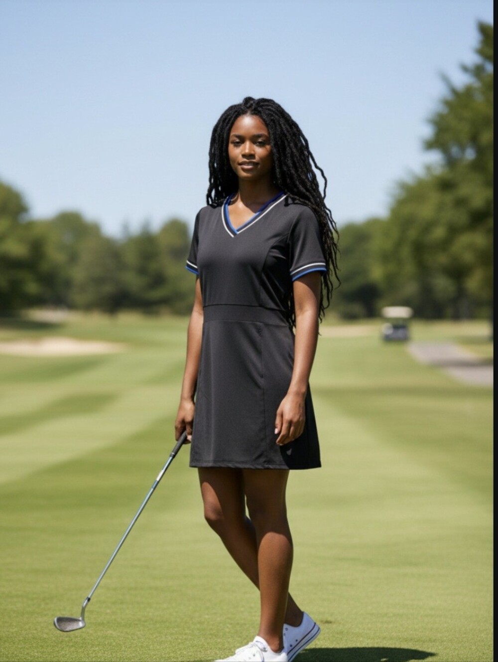 Callaway Black V-Neck Short Sleeve Golf Dress SZ XS